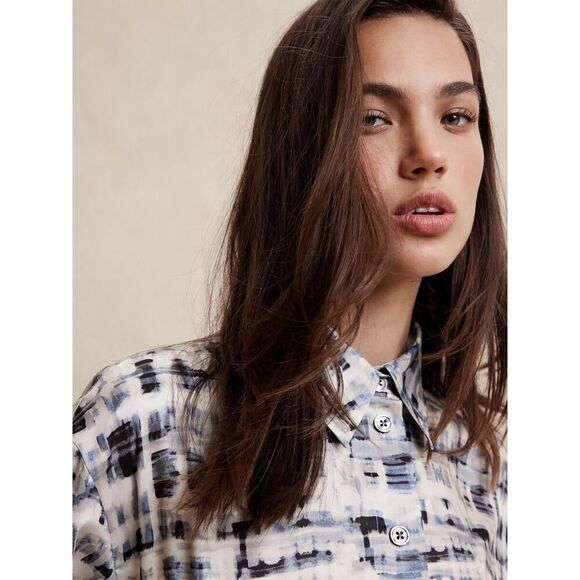 BANANA REPUBLIC NEW WITH TAGS SATIN MINI SHIRT DRESS MSRP$100 medium - Picture 1 of 8